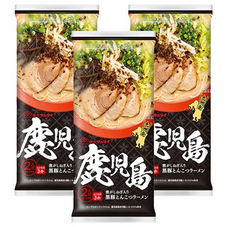 丸太 鹿兒島黑豚骨拉麵 185g 3包 - 濃郁豚骨湯底 Q彈麵條 快速烹煮 家庭分享