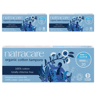 나트라케어 탐폰 논 어플리케이터 삽입형 생리대, 수퍼, 20개입, 3개