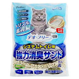 PETPRO 雙層貓砂盆用 沸石砂 4L 特殊消臭劑 檸檬酸 芬多精成分, 1袋, 強力消臭