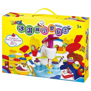 FOOD超人 冰淇淋小麥黏土套裝 6色黏土 23款工具, 多色, 1050g, 1盒