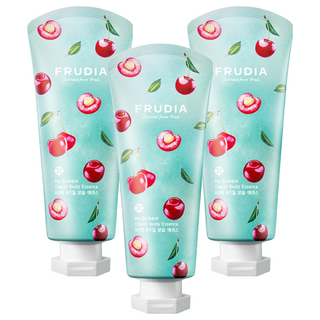 FRUDIA 友肌舒果 美體精華霜 櫻桃角質調理, 含櫻桃萃取物、蜂蜜萃取物、水果籽油, 200ml, 3條