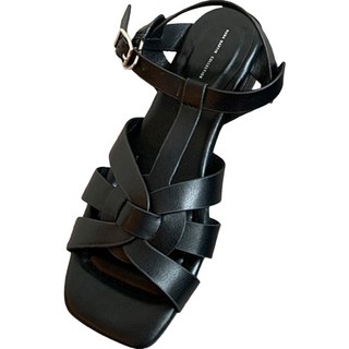 RUNA MARTIN 女款編織涼鞋 3cm, 225, 黑色的