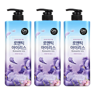 온더바디 플라워 약산성 퍼퓸 바디워시 로맨틱 아이리스, 900g, 3개