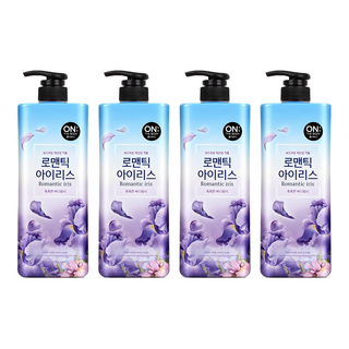 온더바디 플라워 약산성 퍼퓸 바디워시 로맨틱 아이리스, 900g, 4개