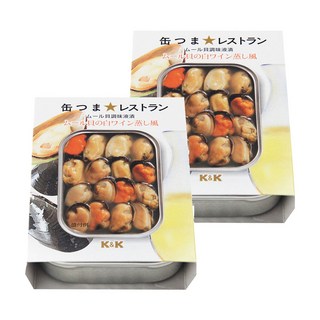 K&K 白酒煮淡菜, 日本產高品質罐頭食品, 零嘴下酒菜, 95g, 2罐