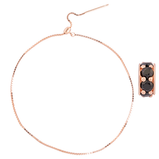 色彩能量多彩點鑽串珠項鍊手鍊 925純銀 SL848 高雅黑 1個