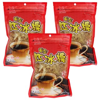 耆盛食品 黃金紅冰糖 原味香醇 適用調製咖啡及飲料和糖湯 烹調和滷製肉品, 600g, 3包