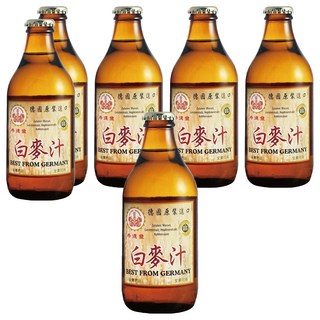 崇德發 白麥汁 德國原裝進口玻璃瓶, 330ml, 6瓶