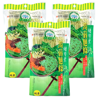 大雪山農場 明日葉蒟蒻麵 Q彈滑順 無色素, 250g, 3包