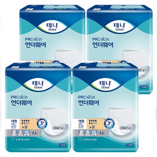 TENA 添寧 韓國原裝進口 PROskin 一般型成人紙尿褲 敢動褲 Normal 男女通用, 大款(100~135cm), 10片, 4包