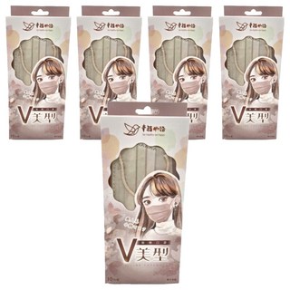 明基健康生活 幸福物語 V美型醫療口罩, 燕麥奶茶, 10片, 5盒