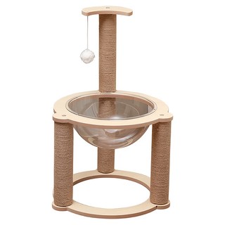 AOYI 奧藝 三柱太空艙貓跳臺, 寬敞舒適, 耐磨劍麻柱, 1個