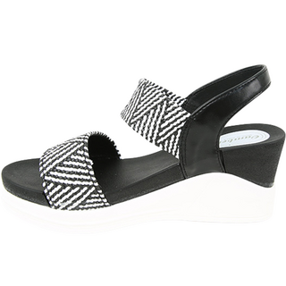 Belleffe 女性Kubi增高厚底涼鞋, 230, 黑色