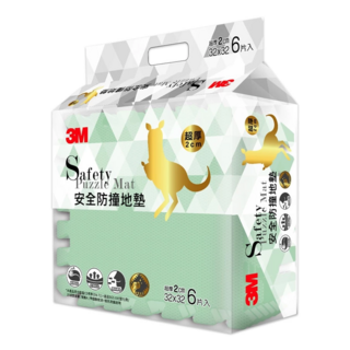 3M 安全防撞地墊 9924E 6片, 晨霧綠, 1包