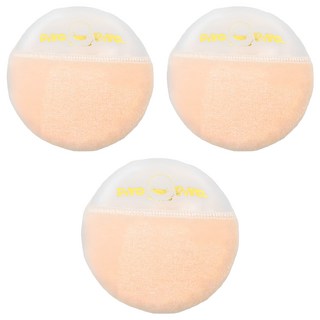 PiYOPiYO 黃色小鴨 高級粉撲, 純棉材質不傷寶寶肌膚, 880040, 3個