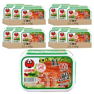 紅鷹牌 Red Eagle 豆鼓紅燒鰻, 台灣宜蘭在地製造, HACCP認證, 不含防腐劑及化學色素, 100g, 12罐