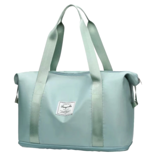 可擴充旅行袋, 42 x 30 x 22cm, 牛津材質, 水綠色, 55 x 20 x 32cm, 冰綠色