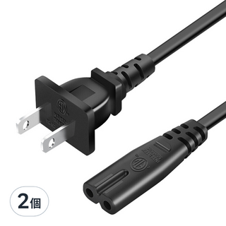 8字尾電源線 13901002, 2m, 2個, 黑色