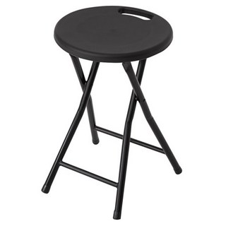 comet Home 摺疊可攜式圓凳 30 x 30 x 46cm, 黑色, 1個
