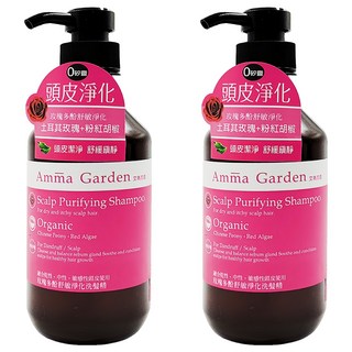 Amma Garden 艾瑪花園 玫瑰多酚舒敏淨化洗髮精 適合乾性/中性/敏感性頭皮 含蘆薈、石榴等植物精萃, 500ml, 2瓶