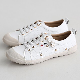 dangolunni 女款Digest大尺碼星星鉚釘裝飾鬆緊帶運動鞋