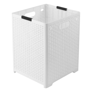 日式加大折疊髒衣收納籃, 清新白