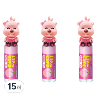 KM Pharmaceutical Pororo Loopy公仔護唇膏 蜜桃香, 15個, 2.5克