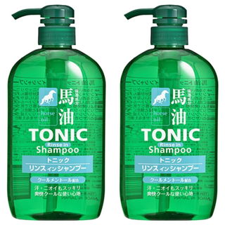 KUMANO 熊野油脂 馬油TONIC 酷涼雙效洗髮精 含薄荷精華, 600ml, 2瓶