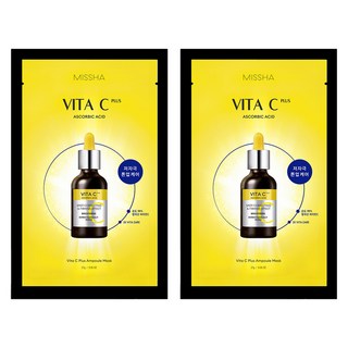 MISSHA 台灣公司貨 Vita C Plus 光采提亮修護面膜, 1入, 2片, 2組