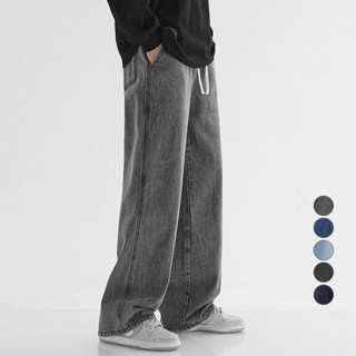男士四季鬆緊帶寬版牛仔褲 PDS209