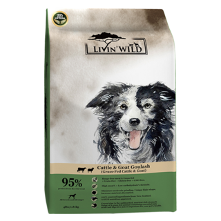 LIVIN'WILD 野宴 全齡犬 草飼無穀配方 乾飼料, 草飼牛 + 野牧山羊, 1.81kg, 1袋