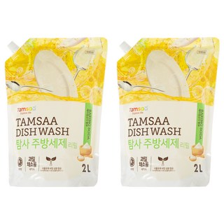 Tamsaa 小蘇打蔬果碗盤清潔液補充包, 2L, 2包