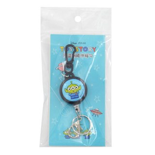 迪士尼防盜鋼繩伸縮勾 三眼怪, 可愛伸縮識別證件夾, 辦公室小物, 藍色, 1個