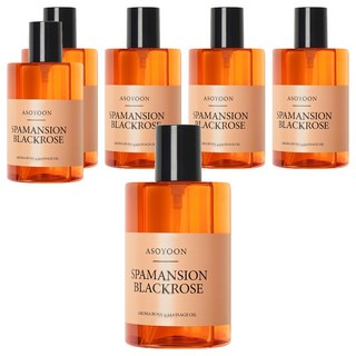 Asoyoon Spamansion系列 Black Rose 身體按摩油 嚴選植物精油 舒緩SPA香氣, 400ml, 6瓶
