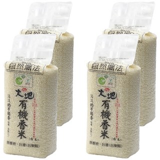 池上多力米 池上大地 有機香白米, MOA自然農法, 台灣台東縣產, 高雄147, 1.5公斤, 4包, CNS一等