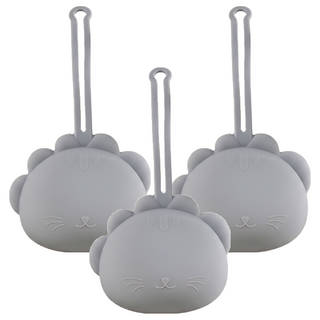 小獅子奶嘴收納盒 藍灰色 食品級矽膠, 3個