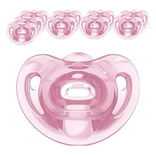 NUK SENSITIVE全矽膠安撫奶嘴 一般型 不含BPA 搭配奶嘴盒可加水微波消毒, 6個月以上, 粉色, 10個