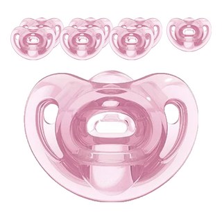 NUK SENSITIVE全矽膠安撫奶嘴 一般型 不含BPA 搭配奶嘴盒可加水微波消毒, 6個月以上, 粉色, 8個