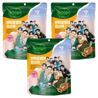 CJ bibigo 炸海苔脆片 奶油魷魚風味, 40g, 3包