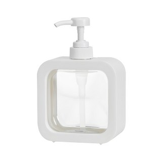 comet 方形透明洗手液瓶 500ml, 白色, 1件