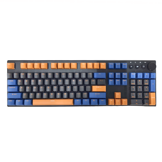 irocks 艾芮克 無線機械式鍵盤 原廠保固, IRK74R-BK, 黑橘藍, Gateron茶軸