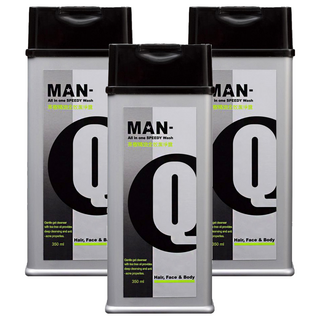 MAN-Q S1茶樹精油全效潔淨露, 快速去除汗味及黏膩汙垢, 從頭到腳快速潔淨, 350ml, 3瓶