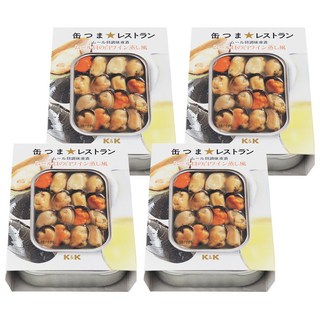 K&K 白酒煮淡菜, 日本產高品質罐頭食品, 零嘴下酒菜, 95g, 4罐