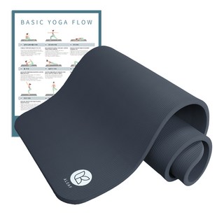 아리프 NBR 20mm 요가매트 + 운동 가이드 포스터, 다크그레이, 1세트
