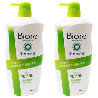 Biore 蜜妮 淨嫩沐浴乳 抗菌溫和型 純淨茉莉香, 1kg, 2瓶