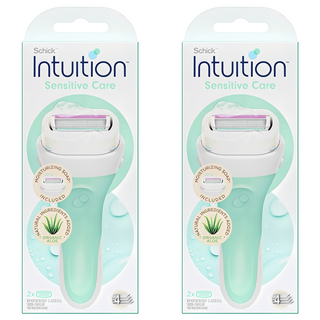 쉬크 인튜이션 내추럴알로에 여성제모기 그린 핸들 + 면도날2개입, 1개입, 2개