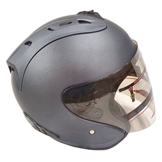 普通型露臉式機車防護頭盔 含一層護目鏡 R3-A6, 消光灰色