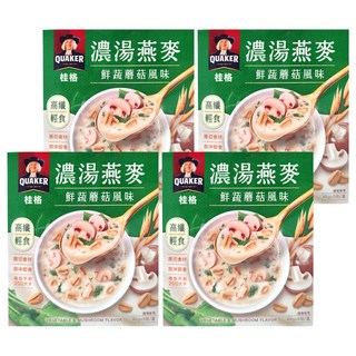 QUAKER 桂格 濃湯燕麥 鮮蔬蘑菇風味 5包入, 215g, 4盒