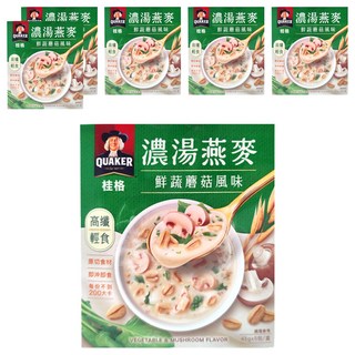 QUAKER 桂格 濃湯燕麥 鮮蔬蘑菇風味 5包入, 215g, 6盒