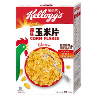 Kellogg's 家樂氏 CORN FLAKES 公雞牌 原味 低脂高纖 8種維生素 無香料及色素, 275g, 1盒